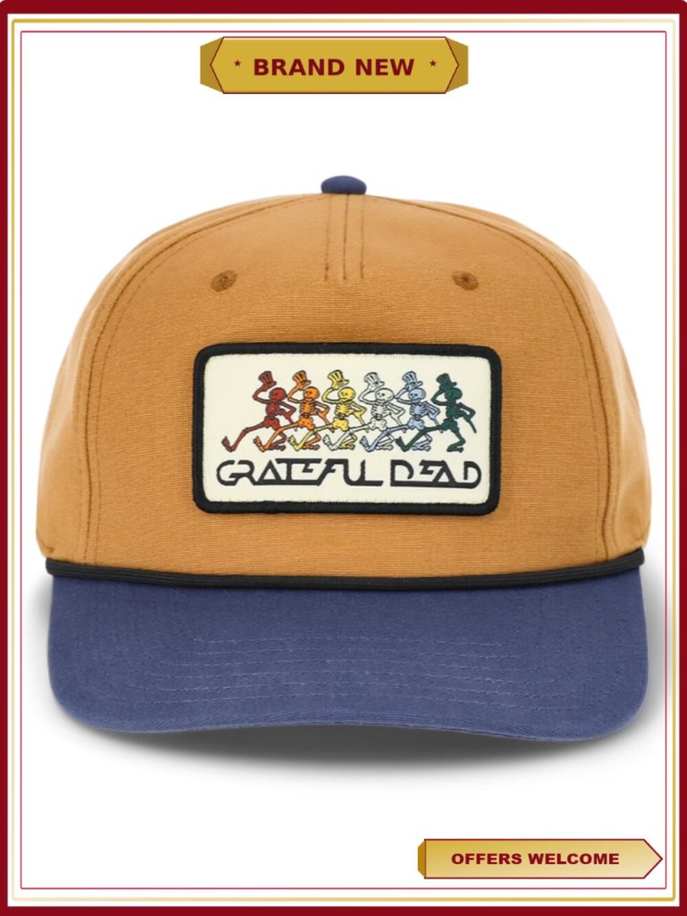 Grateful Dancing Skeleton Snapback Sport Hat Adjustable
